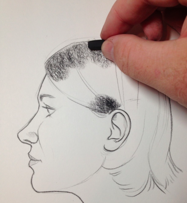 609x663 Keys To Drawing Realistic Hair Conquering The Coiffure - Sketch Realistic Hair