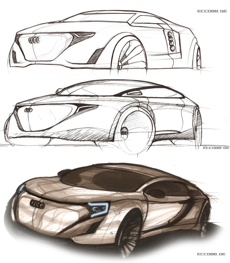 900x1032 More Audi Sketches Render By Ecco666 - Sketch Rendering