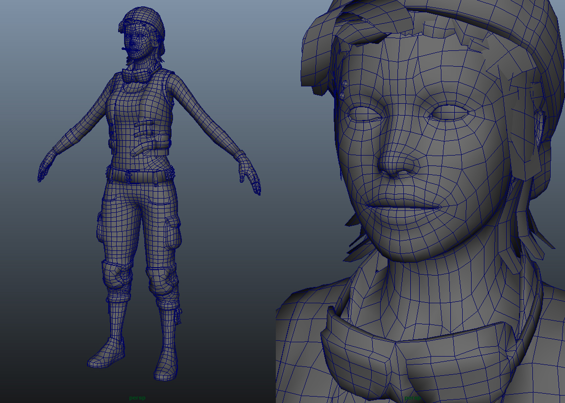 1143x816 Character Retopo 3d Game Art Production - Sketch Retopo