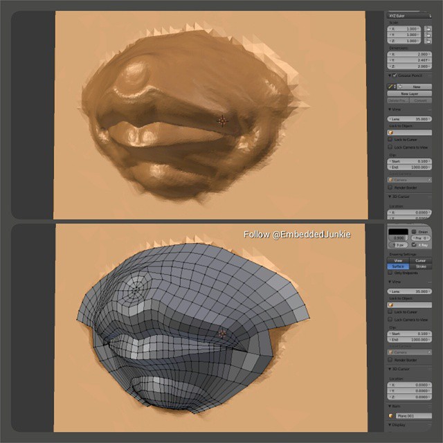 640x640 Experimenting With The Bsurfaces Addon To Retopo The Lips - Sketch Retopo