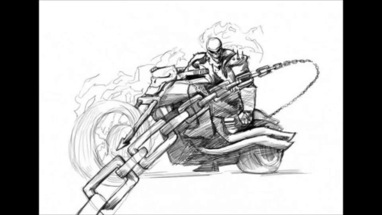1280x720 How To Draw Ghost Rider - Sketch Rider