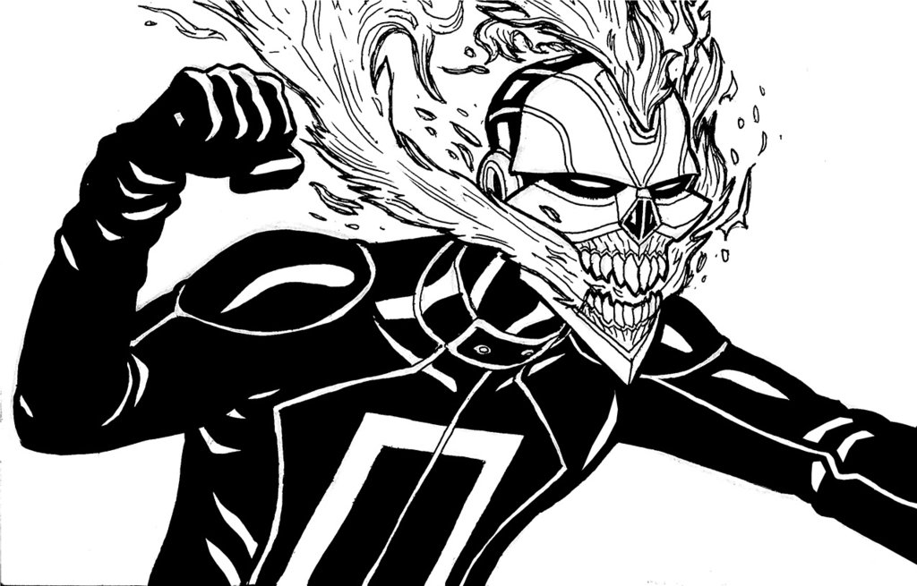 1024x655 All New Ghost Rider Sketch By Superleezard - Sketch Rider