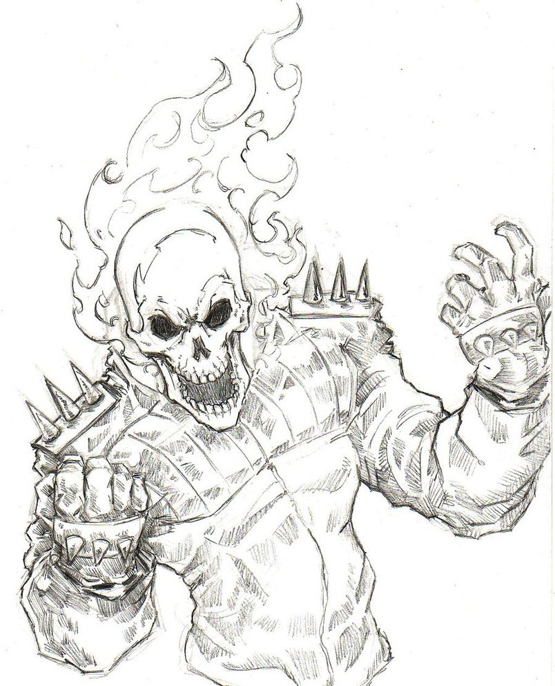 804x993 Pencil Sketch Of Ghost Ghost Rider Pencil Sketch - Sketch Rider