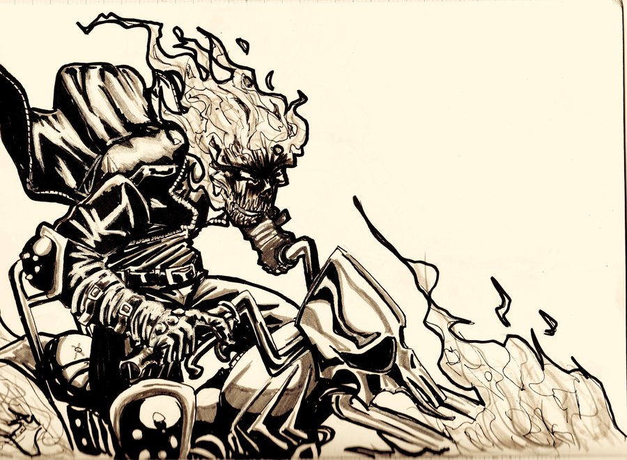 900x660 Ghost Rider Sketch By Justblah - Sketch Rider