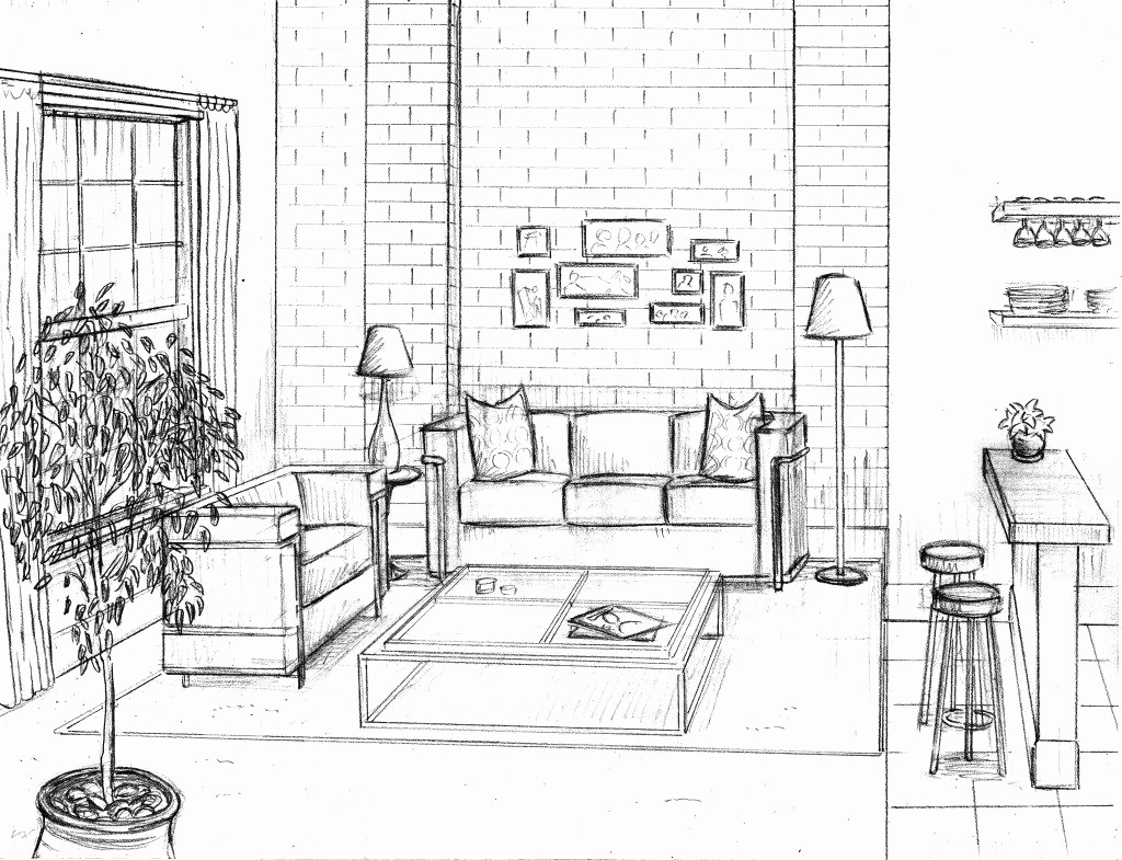 1024x785 Room Sketch Dentyne Perspective Rooms Buildings - Sketch Rooms