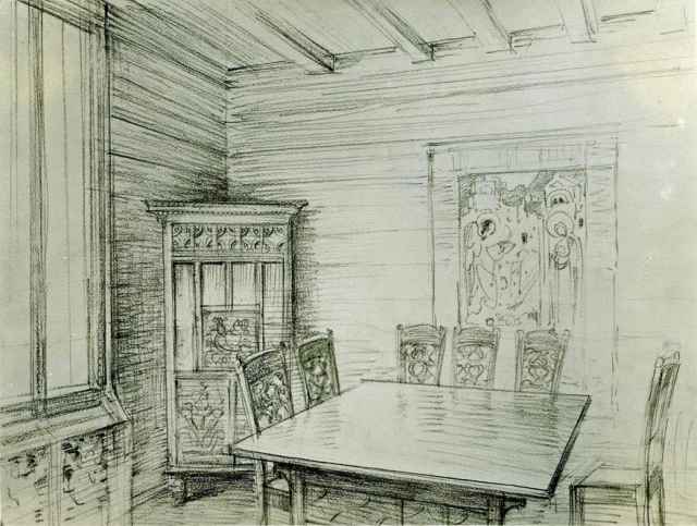 640x483 Early Sketch For The Russian Room Nationality Rooms University - Sketch Rooms