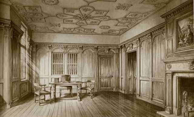 640x389 Early Sketch For The Scottish Room Nationality Rooms - Sketch Rooms
