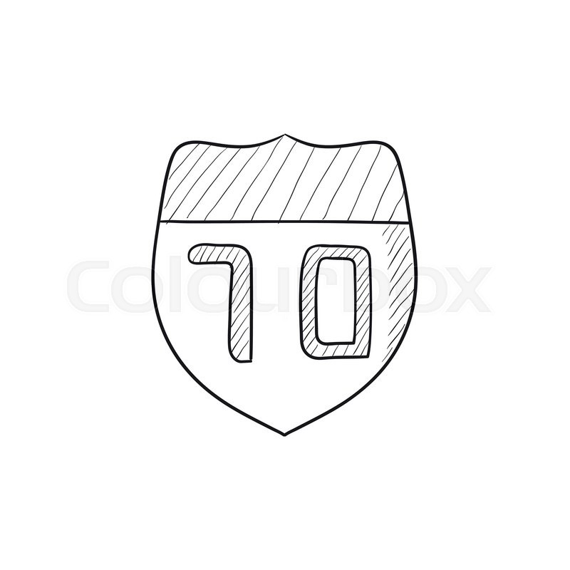 800x800 Route Road Sign Vector Sketch Icon Isolated On Background. Hand - Sketch Route