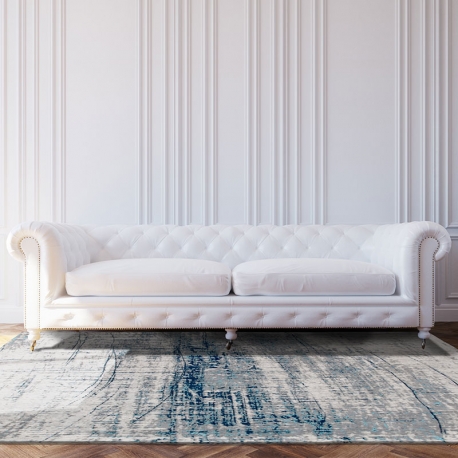 458x458 Sketch Rug In Blue By Nuastyle Modern Line Pattern - Sketch Rug