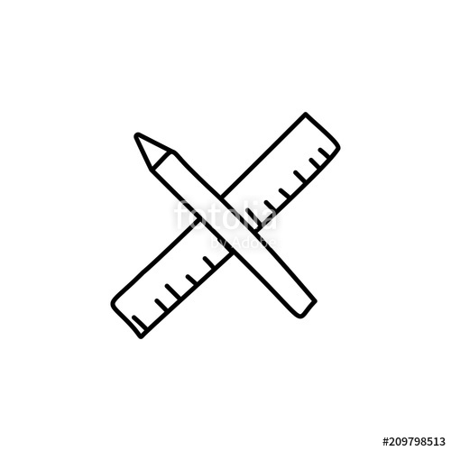 500x500 Pencil And Ruler Sketch Icon. Element Of Education Icon For Mobile - Sketch Ruler
