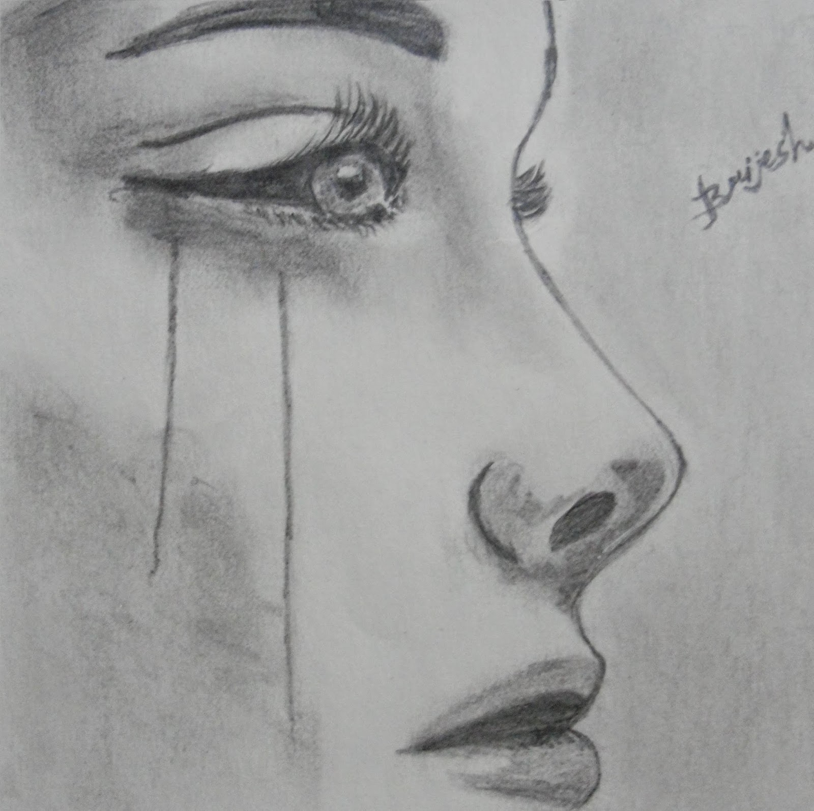 Alone Sad Girl Drawing Easy Get Images Four