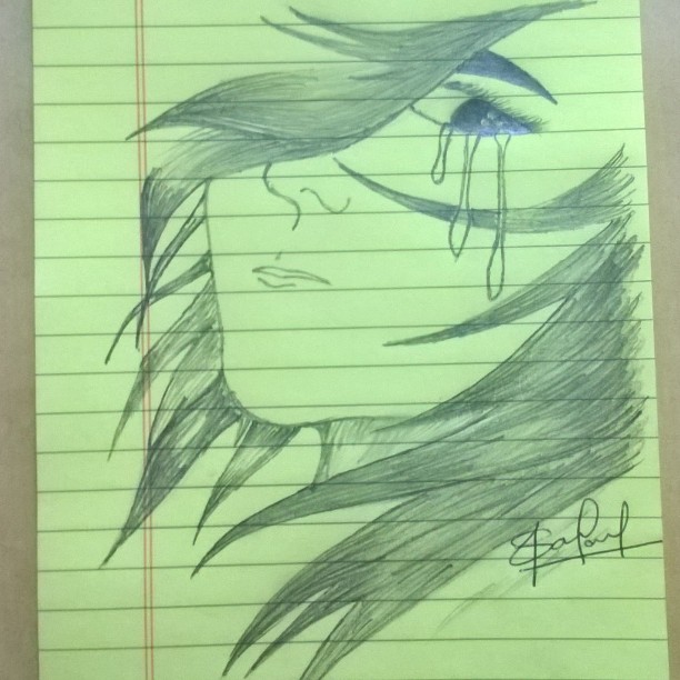 612x612 Drawn Sad Pencil Sketch - Sketch Sad