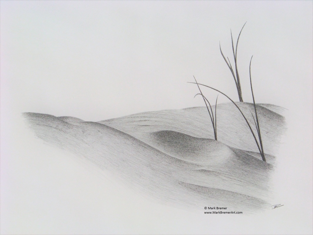 1066x800 Pencil Drawing. Sand Dune - Sketch Sand