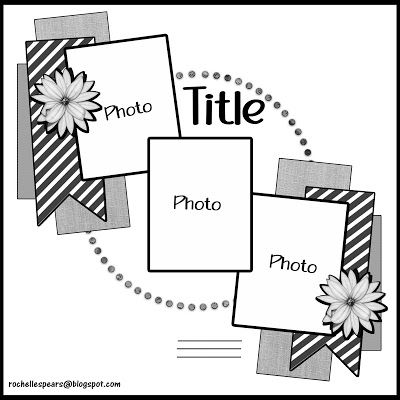 400x400 Layout Sketch Single Lo - Sketch Scrapbooking