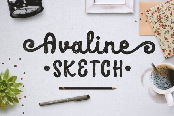 607x404 Font Avaline Script Sketch Free Download Typeface - Sketch Script Font