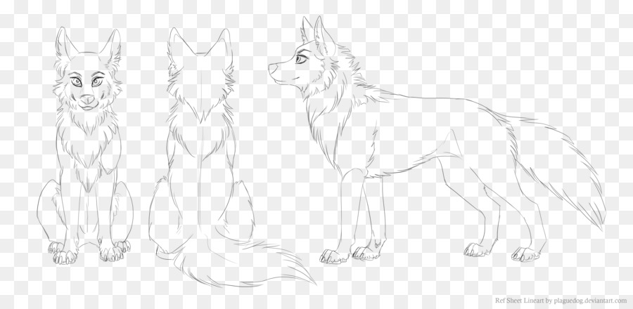 900x440 Gray Wolf Line Art Drawing Sketch - Sketch Sheet