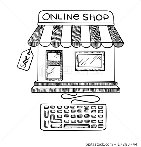 450x468 Online Shopping And Store Icon Sketch - Sketch Shopping