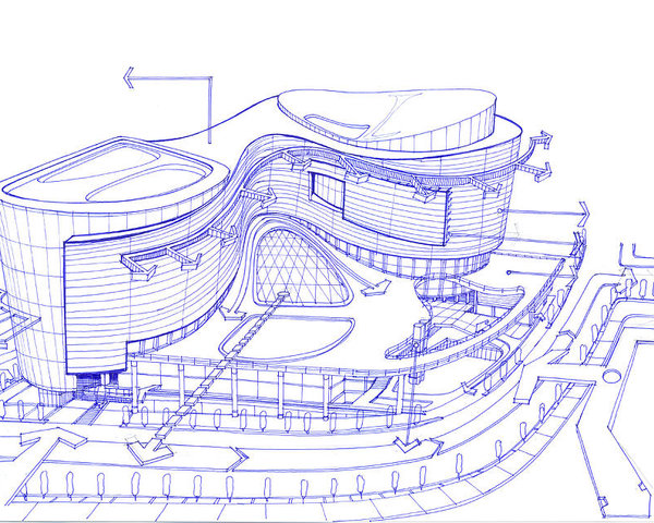 600x480 Exterior Sketch Of A Shopping Mall - Sketch Shopping
