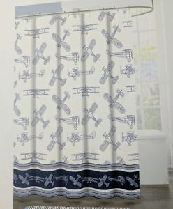 248x300 Kids Teen Sketch Airplane Classic Max Studio Vintage Style Jets - Sketch Shower Curtain