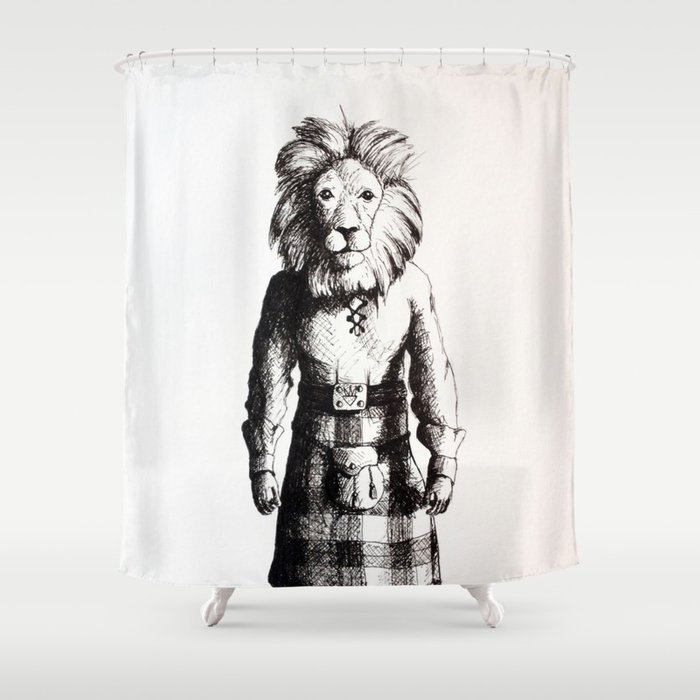 700x700 Lion In Kilt (Sketch) Shower Curtain By Lordcolinoneal Society6 - Sketch Shower Curtain