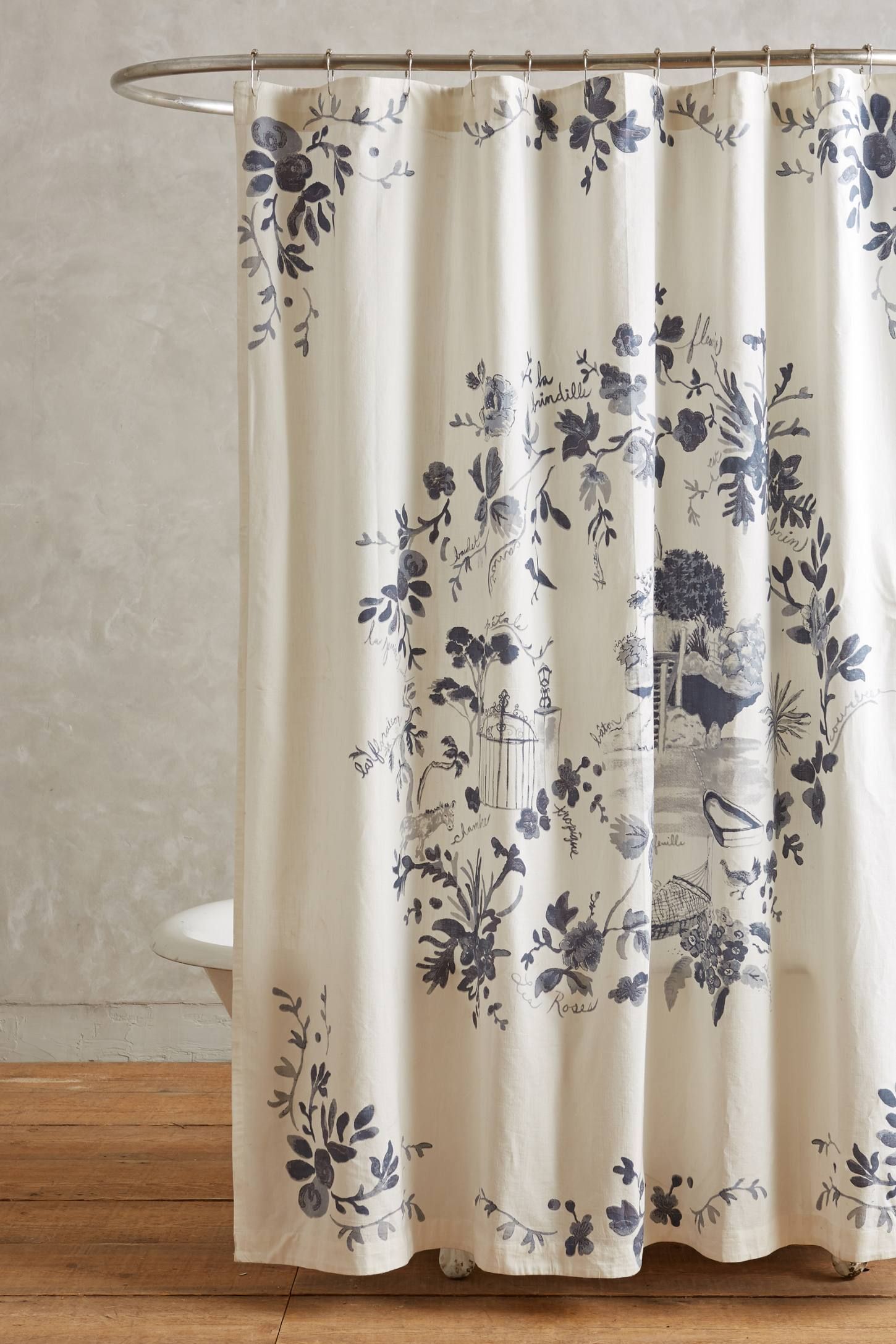 1450x2175 Shower Curtain Liner Bathroom Inspiration, Cottage - Sketch Shower Curtain