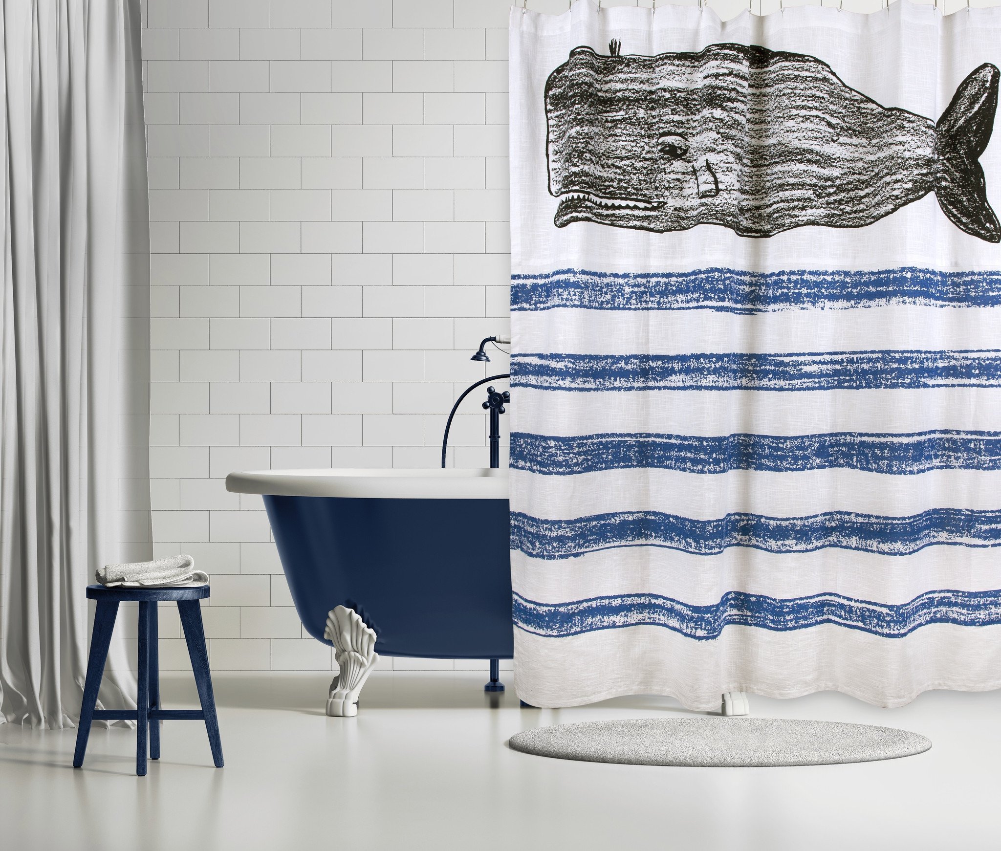2048x1741 Whale Sketch Shower Curtain Design By Thomas Paul - Sketch Shower Curtain