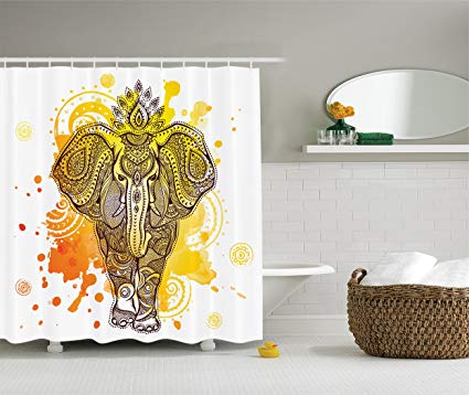 425x358 Ambesonne Watercolor Splash Art Decor Shower Curtain - Sketch Shower Curtain