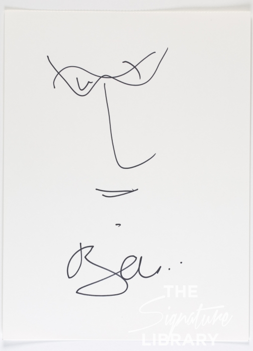 509x705 Bono Signed Self Portrait Caricature Sketch Celebrity Autograph - Sketch Signature
