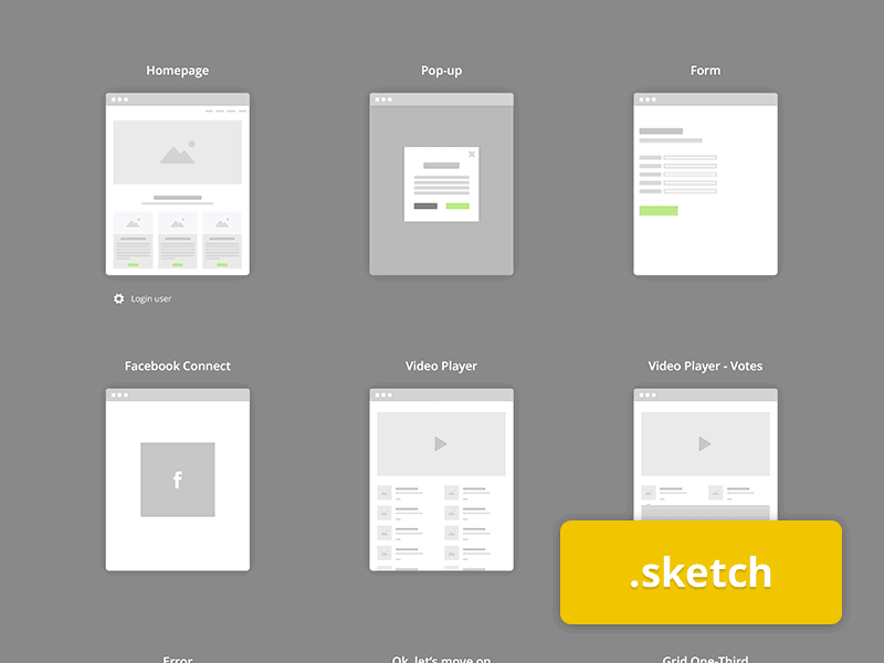 800x600 Flowchart Kit Sketch Freebie - Sketch Sitemap