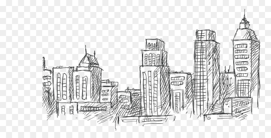 900x460 Drawing Architecture Skyline Sketch - Sketch Skyline
