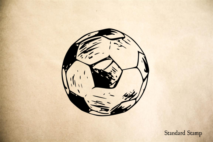 700x467 Sketch Soccer Ball Rubber Stamp Standard Stamp - Sketch Soccer Ball