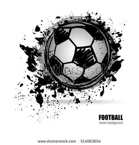450x470 Football Sketch. Vector Illustration Of A Soccer Ball. Grunge - Sketch Soccer Ball