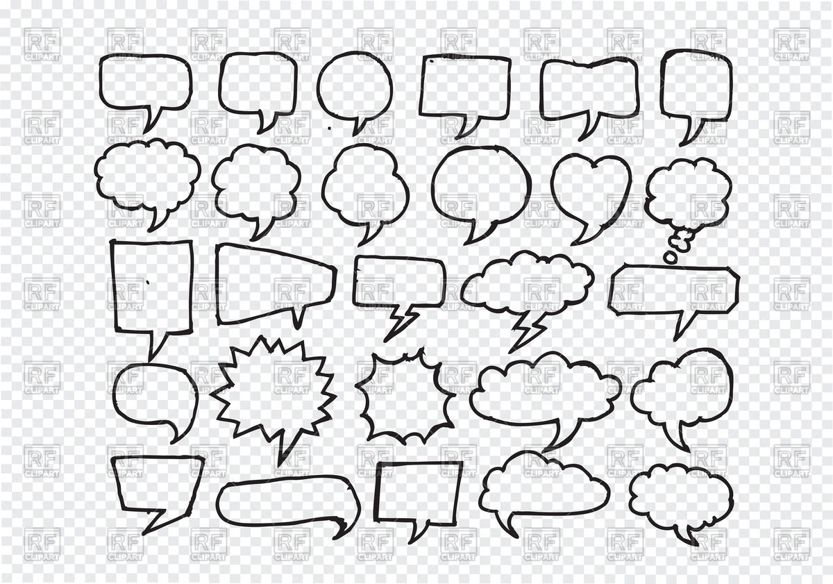 1200x841 Sketches Of Speech Bubbles Vector Image Vector Artwork Of Design - Sketch Speech Bubble