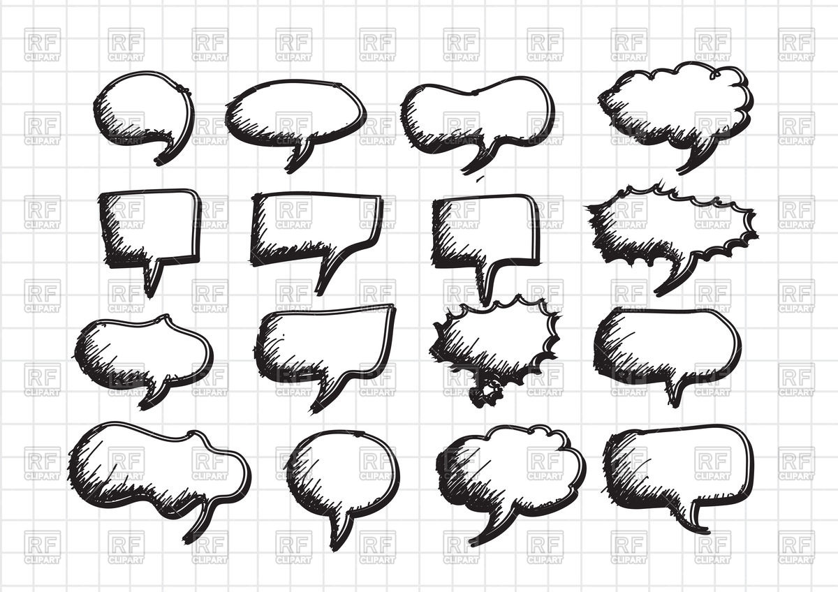 1200x848 Speech Bubble Sketch Vector Image Vector Artwork Of Design - Sketch Speech Bubble