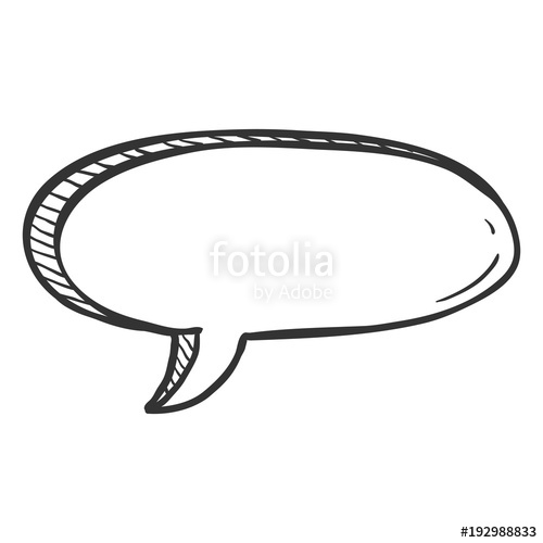 500x500 Vector Single Sketch Comics Speech Bubble. Comix Balloon Stock - Sketch Speech Bubble