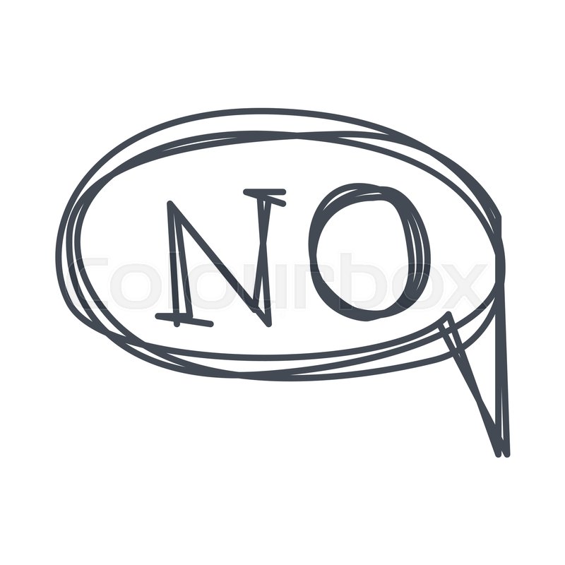 800x800 Word No, Hand Drawn Comic Speech Bubble Template, Isolated Black - Sketch Speech Bubble