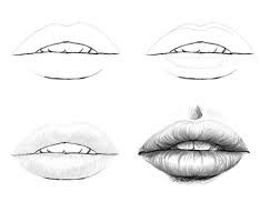252x200 Step By Step Lip Drawing Tutorial - Sketch Steps