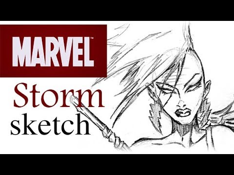 480x360 Marvel Comics X Men Storm Sketch - Sketch Storm