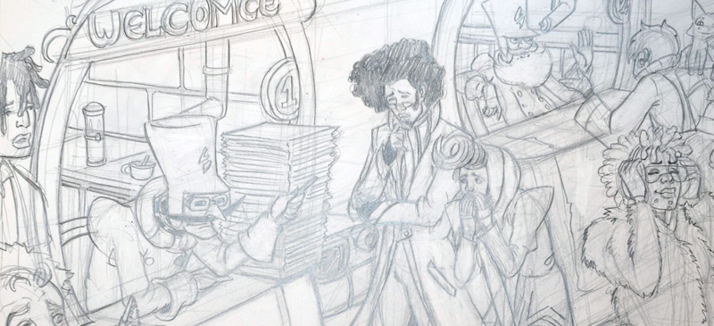 800x365 Nomad Welcome To Bureaucracy Sketch For A Future Sci Fi Story By - Sketch Story