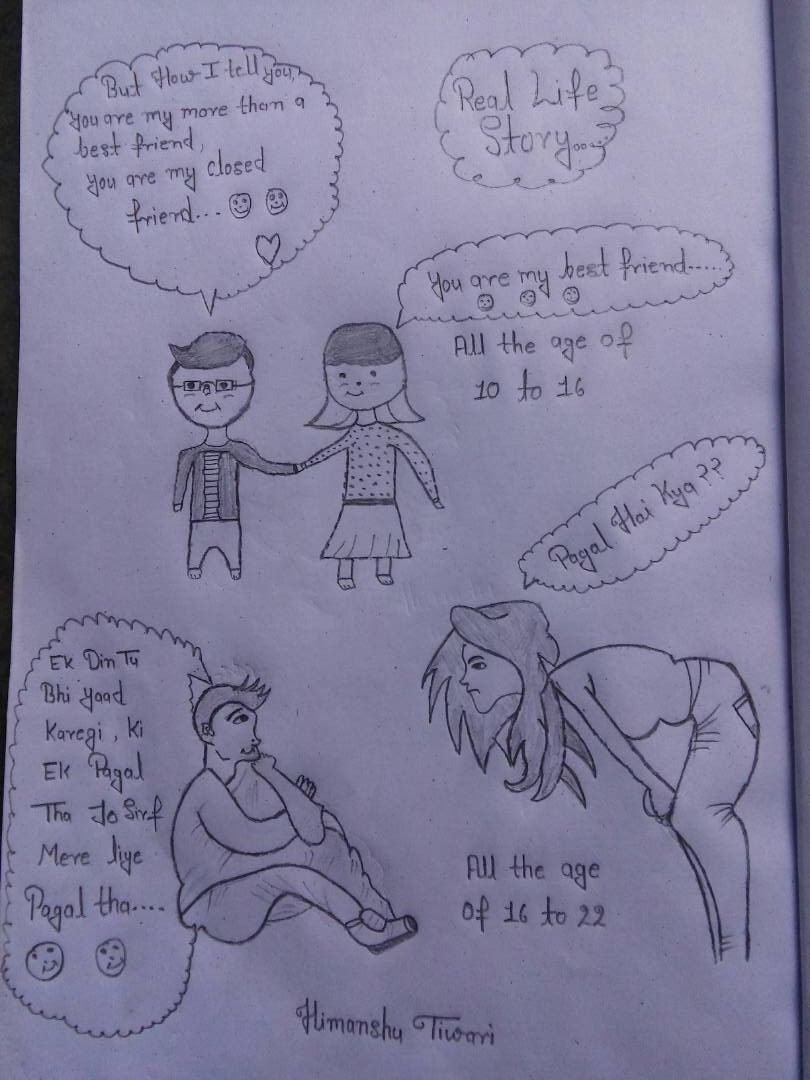 810x1080 Real Life Story Cartoon Sketch By Himanshu Tiwari Sweksha - Sketch Story
