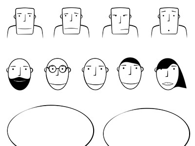 400x300 Ux Storyboard Characters And Elements Sketch Freebie - Sketch Storyboard