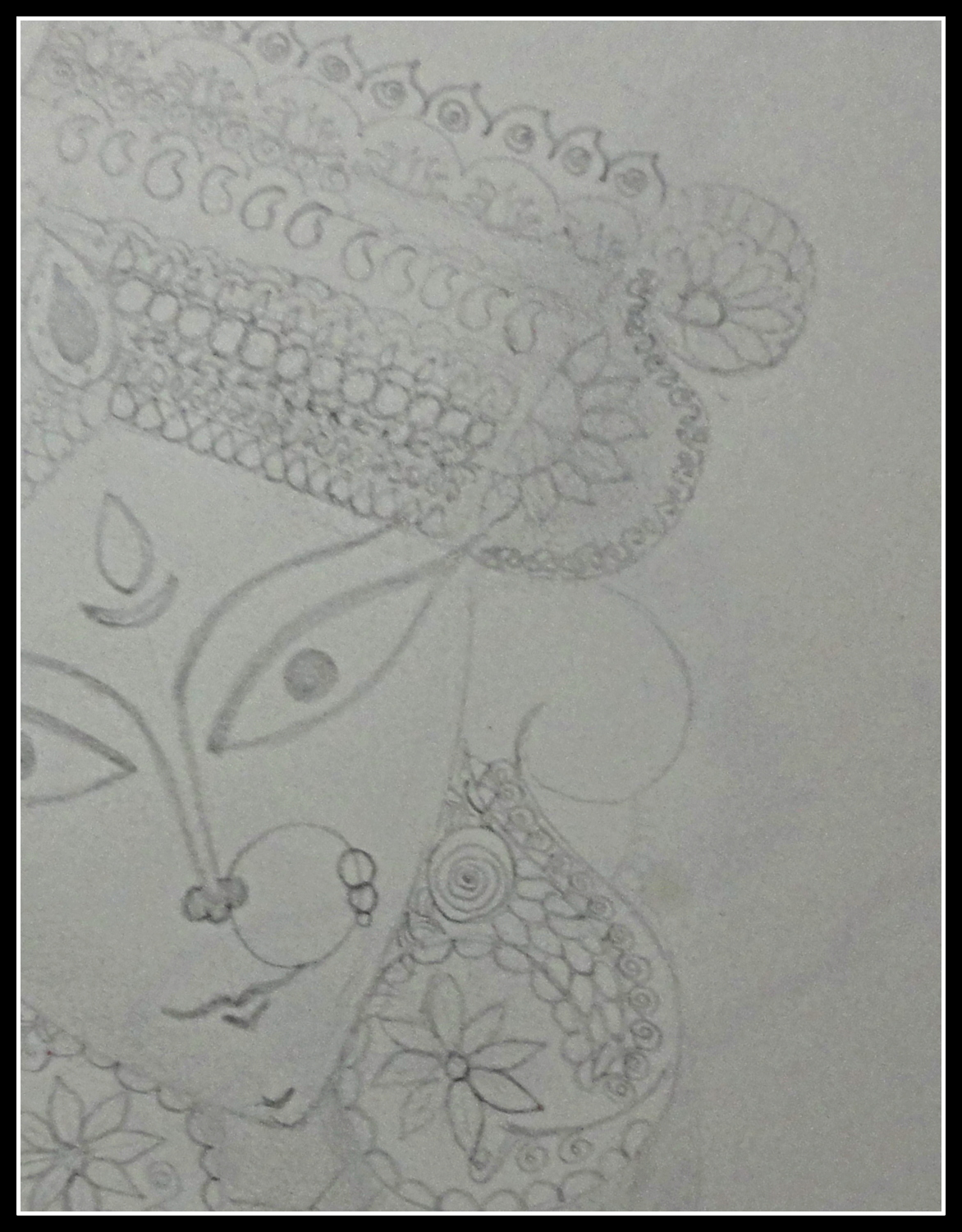 1172x1500 Durga Maa Sketch Studio - Sketch Studio