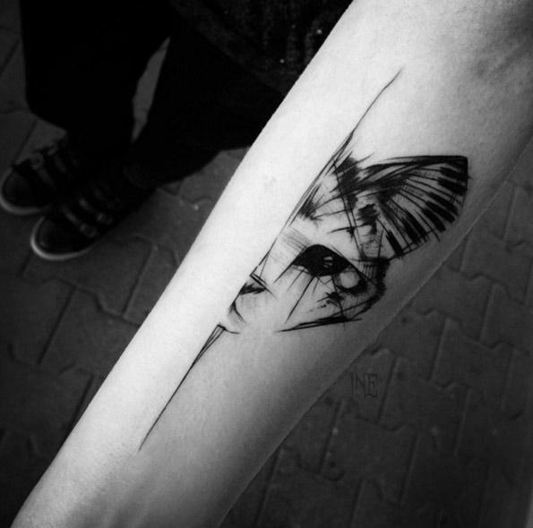 595x590 Fascinating Sketch Style Tattoo Designs - Sketch Style