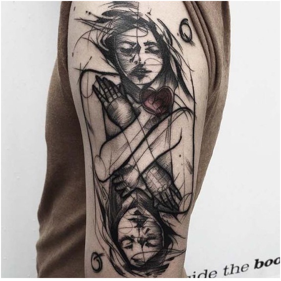 568x568 Cool Fascinating Sketch Style Tattoo Designs Fashion World - Sketch Style Tattoo