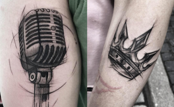 595x364 60 Reasons Why You Need A Sketched Tattoo Design - Sketch Style Tattoo