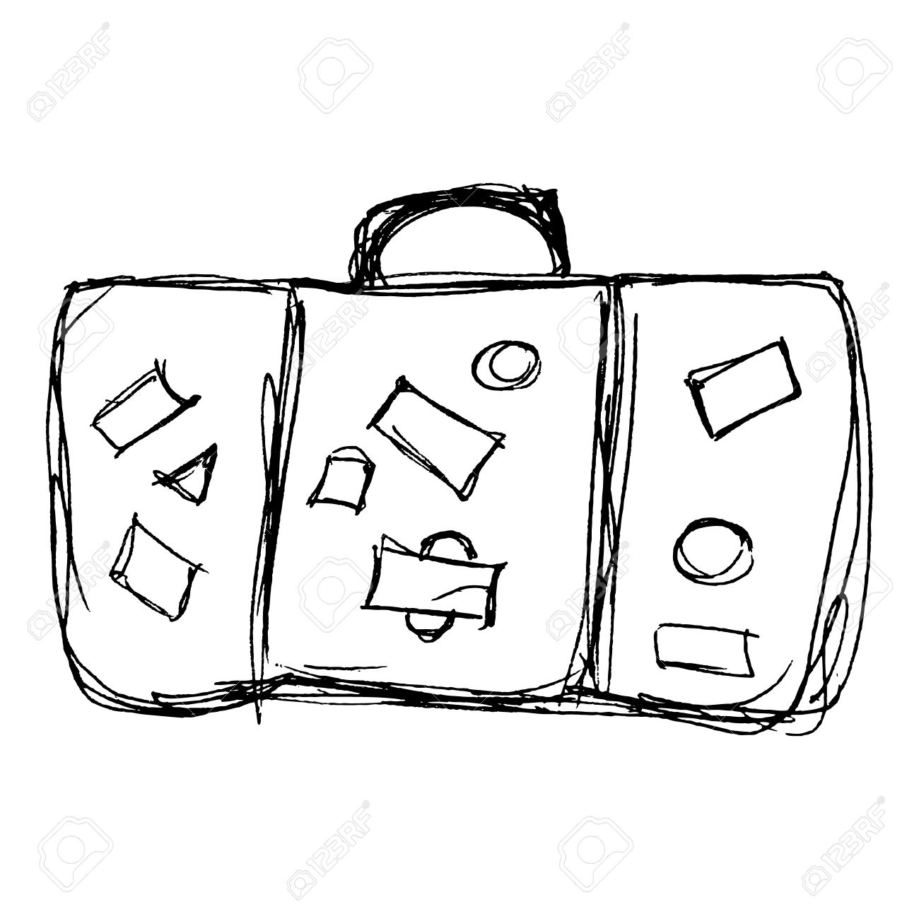 1300x1300 Drawn Bag Old - Sketch Suitcase
