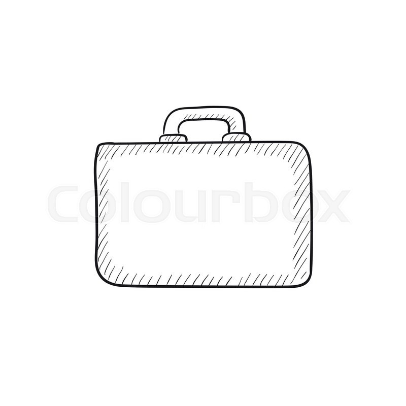 800x800 Briefcase Vector Sketch Icon Isolated On Background. Hand Drawn - Sketch Suitcase