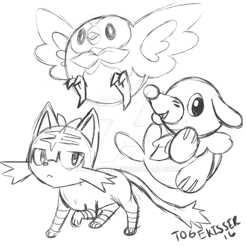 800x800 Pokemon Sun And Moon Starter Sketch By Togekisser - Sketch Sun
