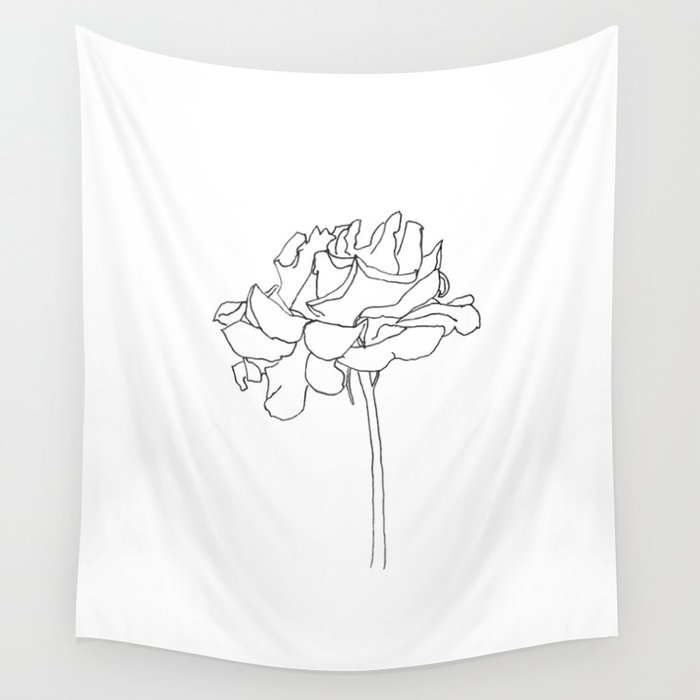 700x700 Upturned Rose Sketch Wall Tapestry By Shidesign Society6 - Sketch Tapestry