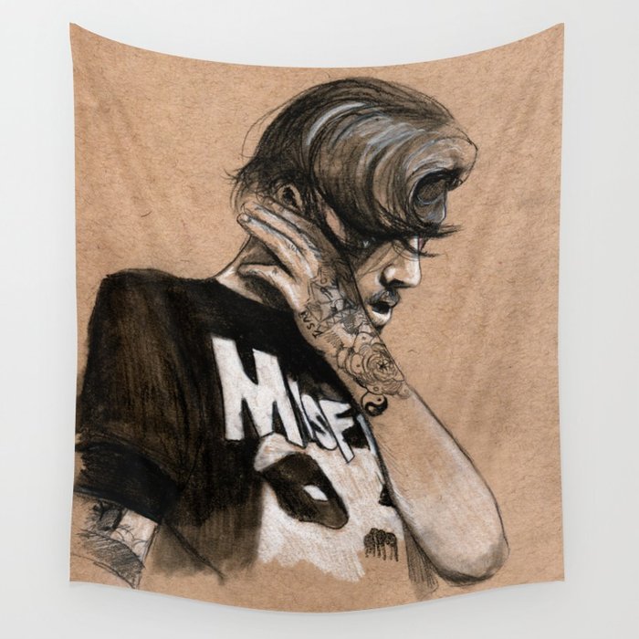 700x700 Zayn Charcoal Sketch Wall Tapestry By Coconutwishes Society6 - Sketch Tapestry